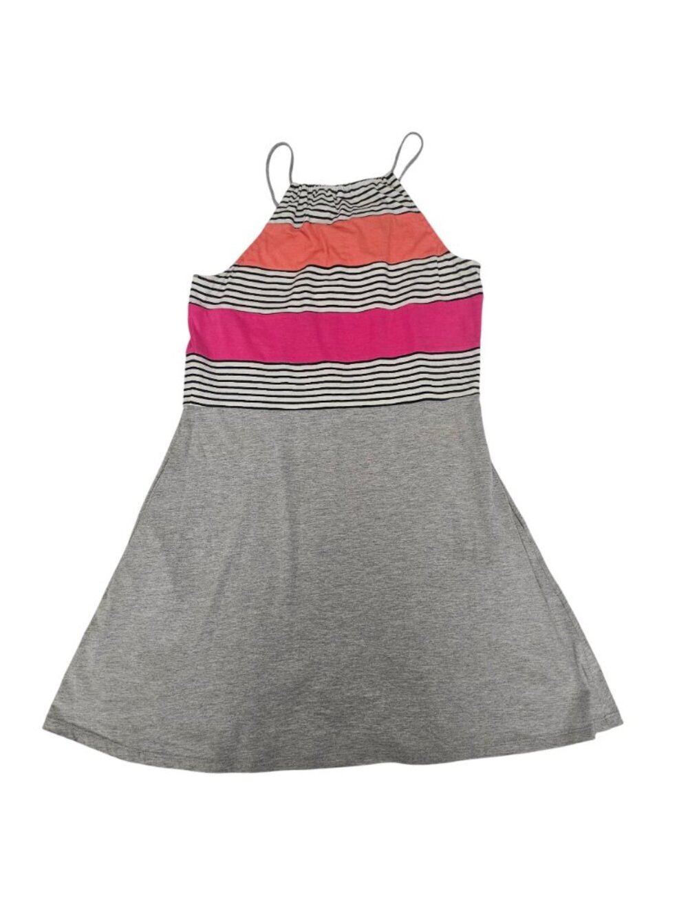 THML Striped Color Block Adjustable Tie Neck Halter Mini Dress Women's Small - Picture 3 of 11